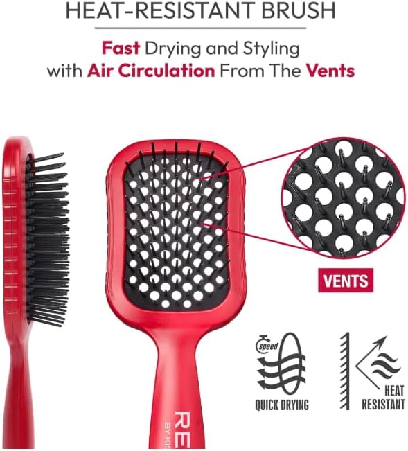 Miniatura 5 de Red by Kiss Paquete profesional de cuidado del cabello 3000 secador de campana de turmalina de cerámica + cepillo desenredante resistente al calor