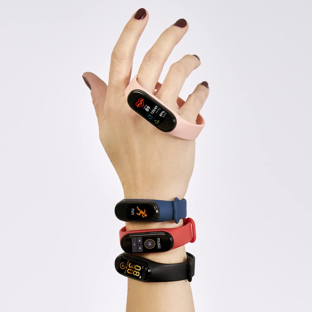 Watx Montre Intelligente Tactile avec écran Couleur - Montre Intelligente avec podomètre, oxymètre, Compteur de Calories, Rythme Cardiaque, Pression artérielle et thermomètre - Bracelet d'activité