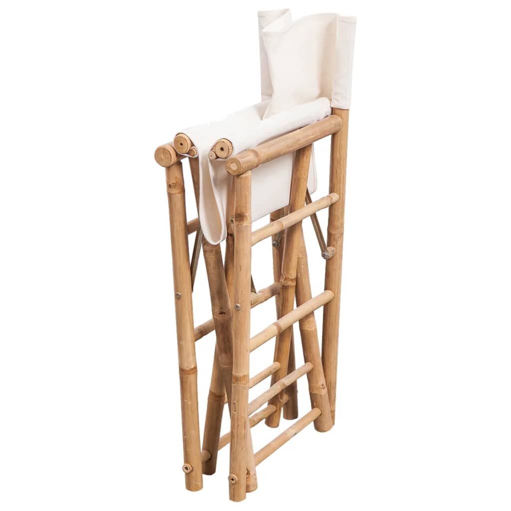 Solivagant Klappbarer Regiestuhl 2 STK. Bambus und Canvas, Möbel,Gartenmöbel,Gartensitzmöbel,Gartenstühle, 10.8 kg-41895