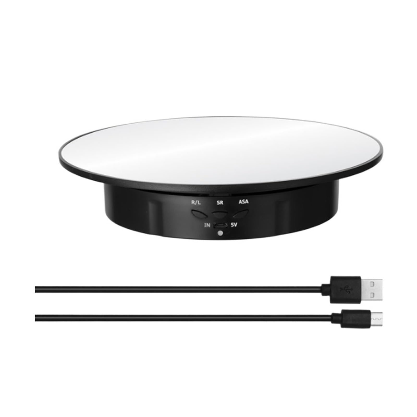 Plataforma Giratoria Electrica, Soporte De Exhibición Eléctrico Rotatorio 3 Velocidades, Espejo Giratorio 360 ​​grados, For Joyería, Batería/alimentación USB For Sesión Fotografía(200mm black Mirror)