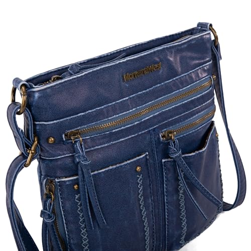 Image of Montana West Crossbody Bag for Women Multi Pocket Shoulder Medium Travel Purses Ultra Soft Washed Leather