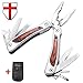 Multitool with Knife and Pliers - Utility Mini Tool with Wood Handle - Compact Set of Multi Purpose Tools for Women - Grand Way 59027