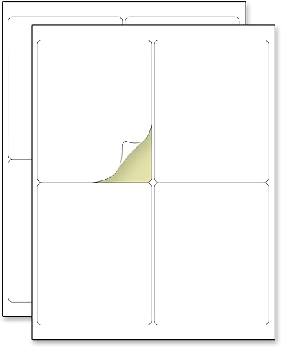 40 hojas, 4 x 5 pulgadas, etiquetas de envío imprimibles grandes, para impresoras láserinyección de tinta, color blanco mate