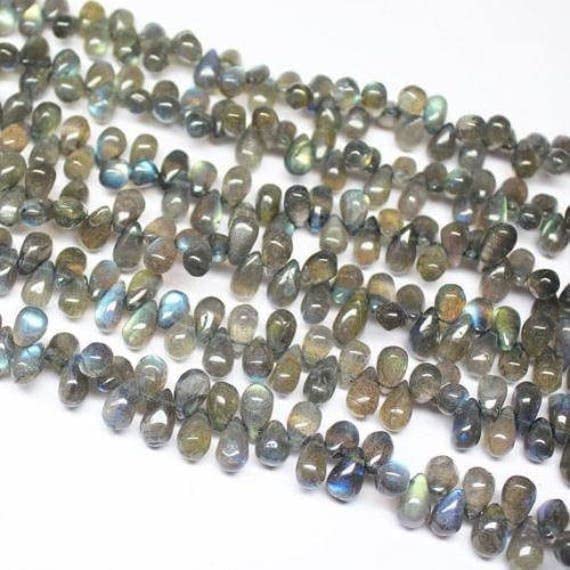 Labradorite blue fire perles de briolette en goutte lisse 6-7mm