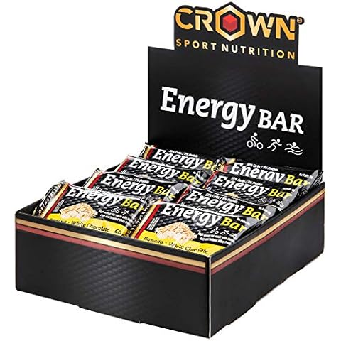 Crown Sport Nutrition High Energy Bar Ideal for Cycling, Running & Endurance Sports, 233 Kcal Per Serving, Banana White Chocolate Flavour, 60 g, Pack of 12 Cover