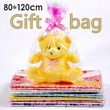Amazon ぬいぐるみ人形袋 ギフトバッグ 透明袋 プラスチックギフトバッグ80x1cm 31 5x47 2inch 枚 ギフトバッグ 袋 文房具 オフィス用品