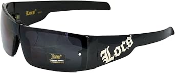 Authentic Hardcore Black LOCS Sunglasses for Men and Women with Gloss Finish