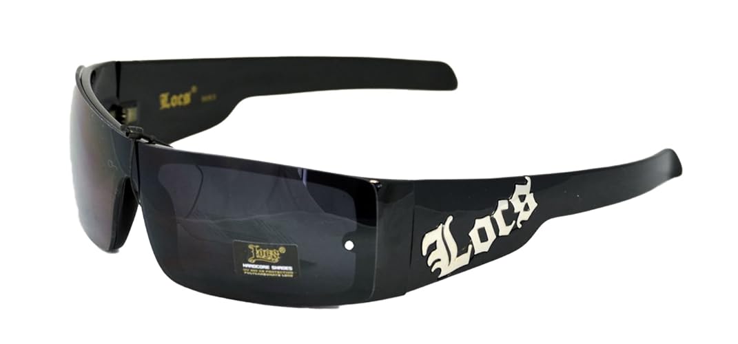 Authentic Hardcore Black LOCS Sunglasses for Men and Women with Gloss Finish