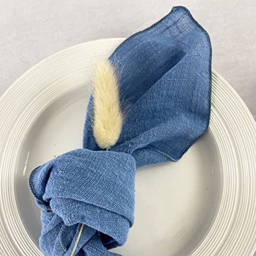 Ehldekol Thick Gauze Cloth Napkins 6 Pack 16X16 Inches 100% Natural Soft Cotton Weddings Decorative Parties Family Everyday Use Bulk Linen Dinner Napkins (Blue, 6 Pack) #TOP2