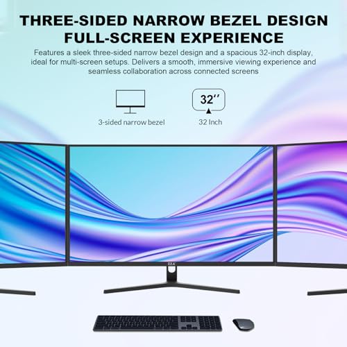 Image of ZZA 32 inch Monitor | 4K UHD 3840x2160, IPS Panel, 60Hz, Adaptive Sync, 100% sRGB, Back Breathing Light,Blue Light Filter, VESA Mountable 75x75mm