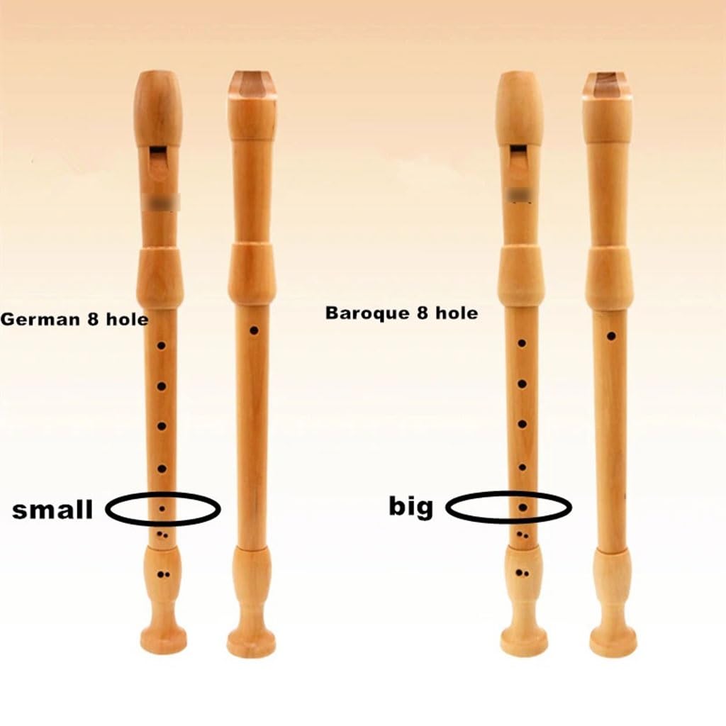 Flauta Dulce Alto de 8 Agujeros Instrumentos Musicales Flauta de Madera de Arce Estilo alemán Estilo Barroco Clarinete Alto(Baroque)