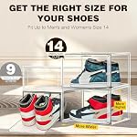 12 Pack Clear Acrylic Shoe Sneaker Boxes Fits Size 13, Wide Magnetic Door - Image 5