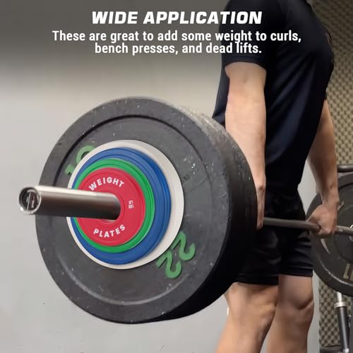 2 in Change Plates 1.25LB Pairs 2.5LB Pairs 5LB Pairs 10LB Pairs 17.5 LB 37.5 LB Set Fractional Weight Plates Set,Bumper plates for Gym Home,Rubber Coating & Steel