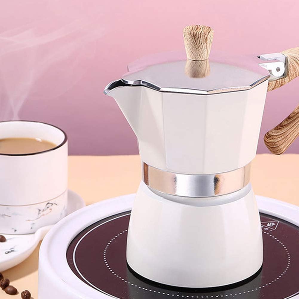 Cafetera exprés clásica de aluminio para estufa, cafetera italiana, cafetera para estufa, cafetera exprés, cafetera de moca, apta para placa de inducción, 300 ml