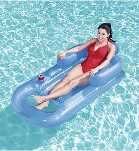 Pool gonflable flottant 160x85cm avec dossier pour lac et plage - 4