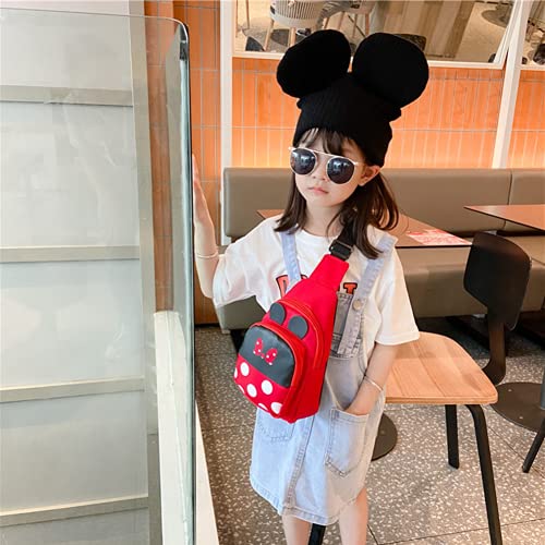 JUMISEE Kids Cartoon Mouse Crossbody Chest Bag Cute Bow Sling Shoulder Bag Travel Hiking Daypack for Boys Girls4