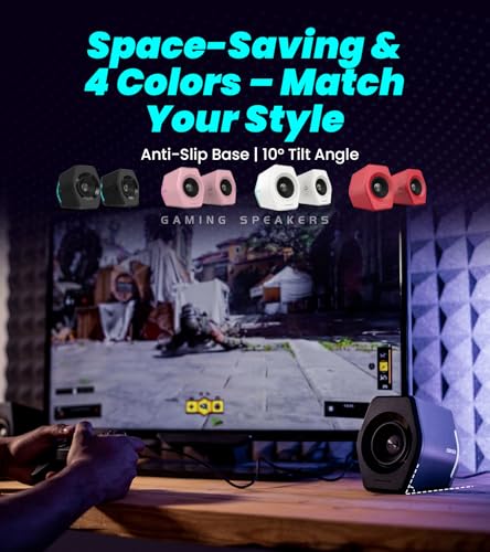 Edifier Hecate RGB Gaming Speakers, 32W Peak Power, Bluetooth 5.1, Game/Movie/Music Modes, 12 RGB Lighting Effects, Compact Design for PC/PS4/Desktop - White - Image 7