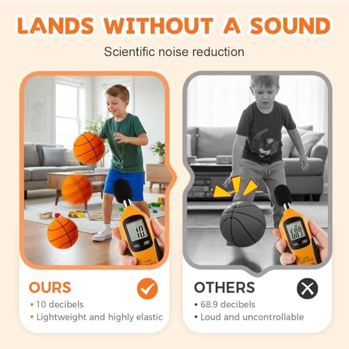 Xiangqianzou Silent Basketball,2026Upgrade Dribble Dream (24 cm/9,4 Zoll) Lautlose Basketball,hochdichter Schaumstoffball Für Das Training im Raum,Lightweight Training Ball