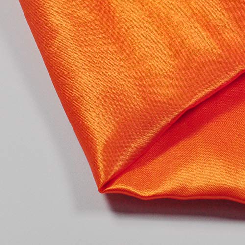 Image of Charmeuse Satin Orange Fabric, 60 inch Wide, Silky, for Wedding,Bridal,Decoration, Fashion,Apparel Crafts by 3YardS