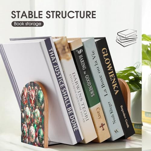 Sujetalibros de madera universal resistente con base metálica estable 8