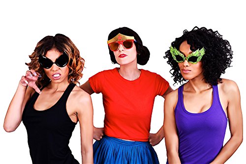 Sunstaches DC Comics Official Cat Woman Sunglasses, Costume Dress Up, UV400, One Size Fits Most4