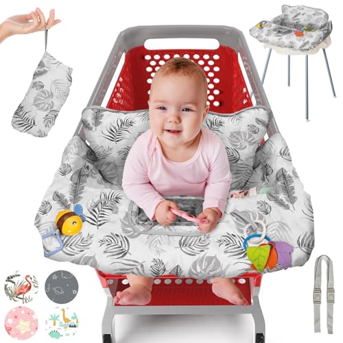 Image of PILLANI Shopping Cart Cover for Baby, High Chair Cover for Restaurant Seat - Grocery Cart Cover for Baby Girl and Boy, Comfortable Cotton Buggy Covers for Babies - Padded Toddler Shopping Cart Cover