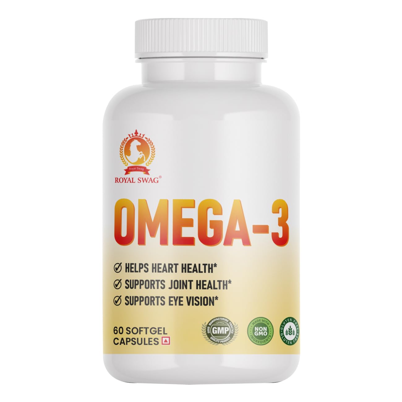 1250mg of Omega 3 Fish Oil Tablets- High Potency, Molecularly Distilled, Burpless Softgels with EPA and DHA for Immune Support, Joint, Vision, and Heart Health - 60 Count.