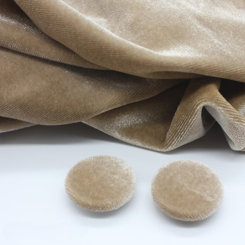 CEMELI 10PCS 10-28MM Gold velvet Round Fabric Cloth Covered Buttons Velvet Buttons With Metal Shank Buttons For Clothes Crafting Sewing