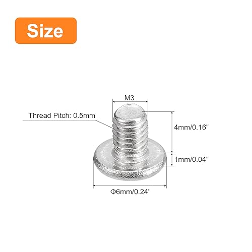 Miniatura 2 de uxcell M3-0.020 x 0.157 in 50 tornillos de cabeza redonda plana 304 de acero inoxidable Phillips Drive Machine Tornillos de fijación de hardware