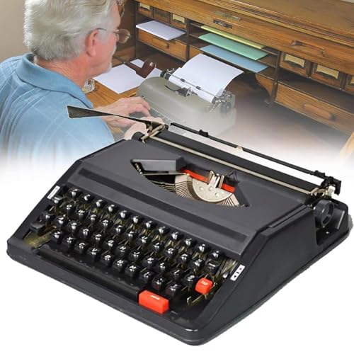 HSRG Máquina De Escribir Retro, Máquina De Escribir Manual Portátil Clásica Nostálgica, Máquina De Escribir Inglesa Mecánica, Máquina De Escribir Tradicional Vintage, para Cartas, Escritura Creativa