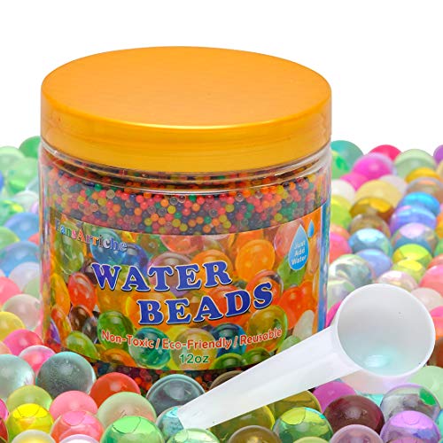 FansArriche Water Beads for Kids Non-Toxic Water Sensory Toy for Kids Counting Skill Development, 12 OZ Growing Beads with Measuring Spoon