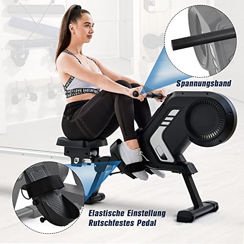 ZWJABYY WasserrudergeräT,RudergeräTe FüR Zuhause Klappbar,2 In 1 Multi Gym,FitnessgeräTe FüR Zuhause,Bis 150Kg,LCD… – Bild 5