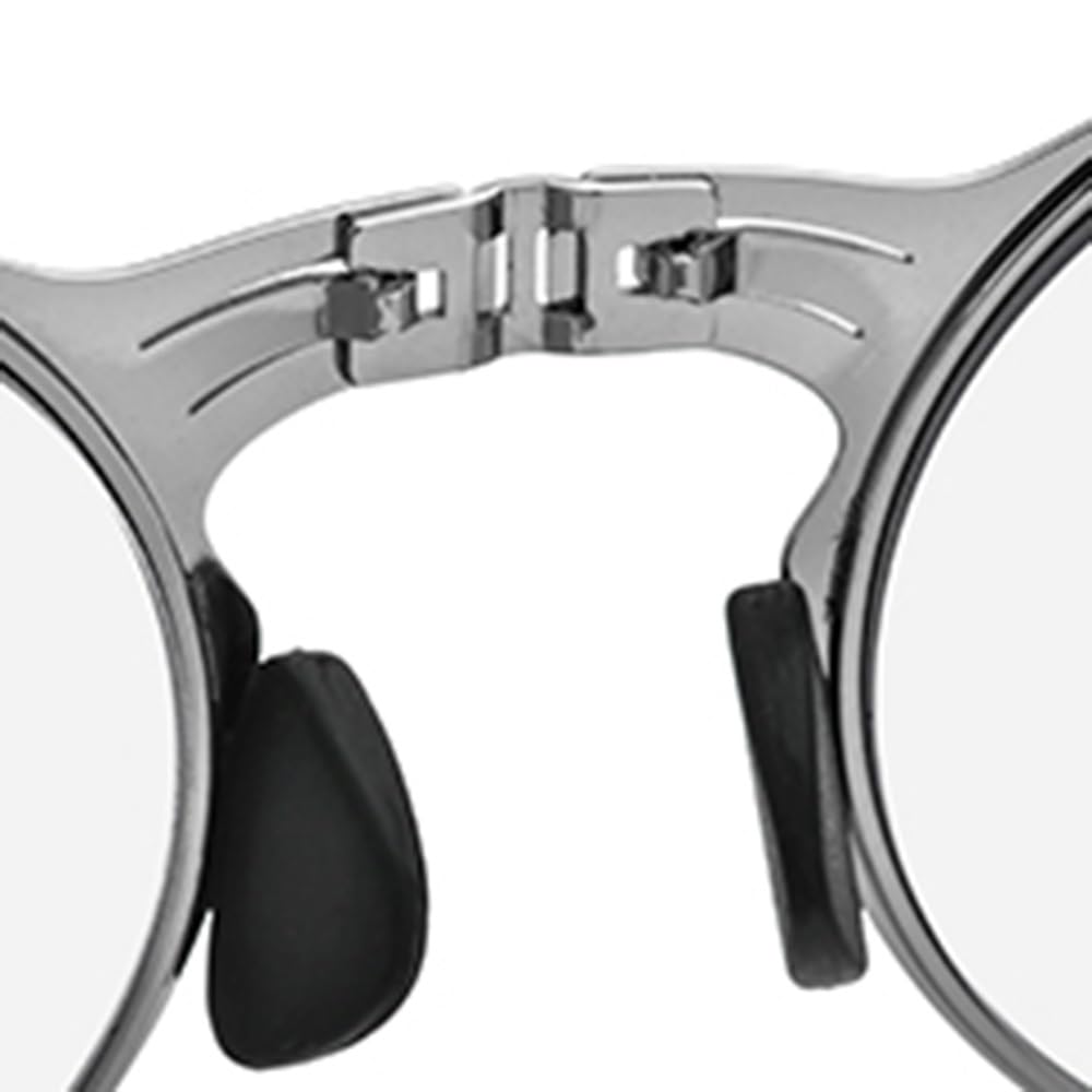 SFIVE Lunettes De Lecture Photochromique Pliables Lunettes De Soleil pour Hommes Femmes Portables Lunettes pour Lire Ronde 1.0-3.0 (Color : Silver, Size : +3.0)