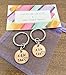 Tucker's Trinkets And Treasures Set of 2 Personalized Lucky Copper Penny Key Chains, Anniversary Date, Couples Initials, Heart Around Year