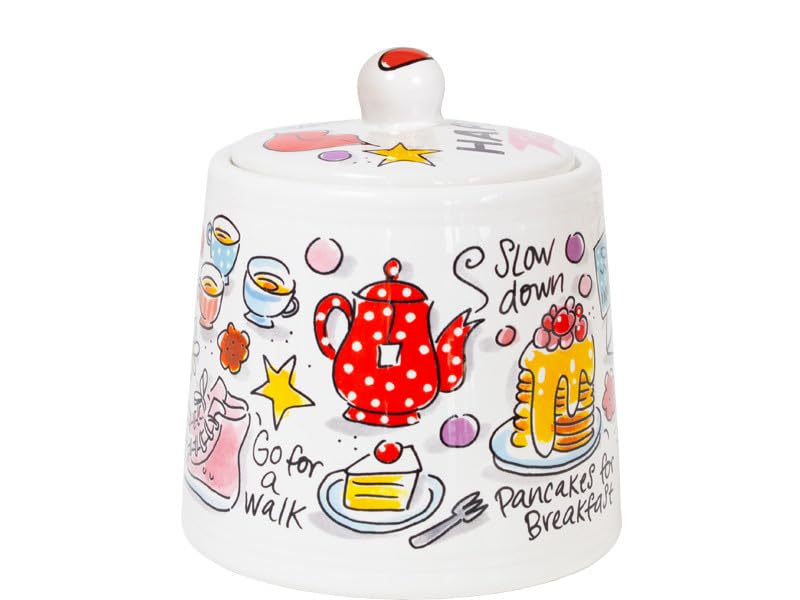 Blond Amsterdam Zuckerdose This makes me happy Herzdeckel – Keramikdose mit Happy-Design – Küchenaccessoire & Geschenkidee