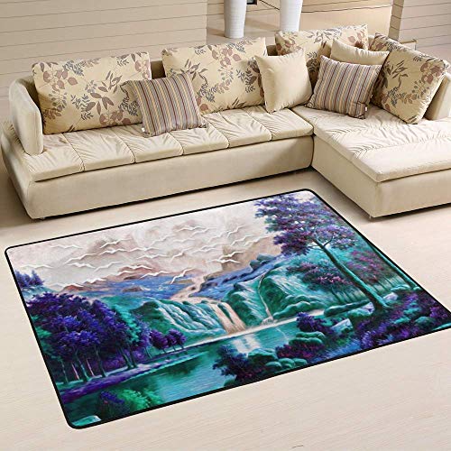 Tapis de jardin vert grand tapis salon pour égayer un intérieur sombre