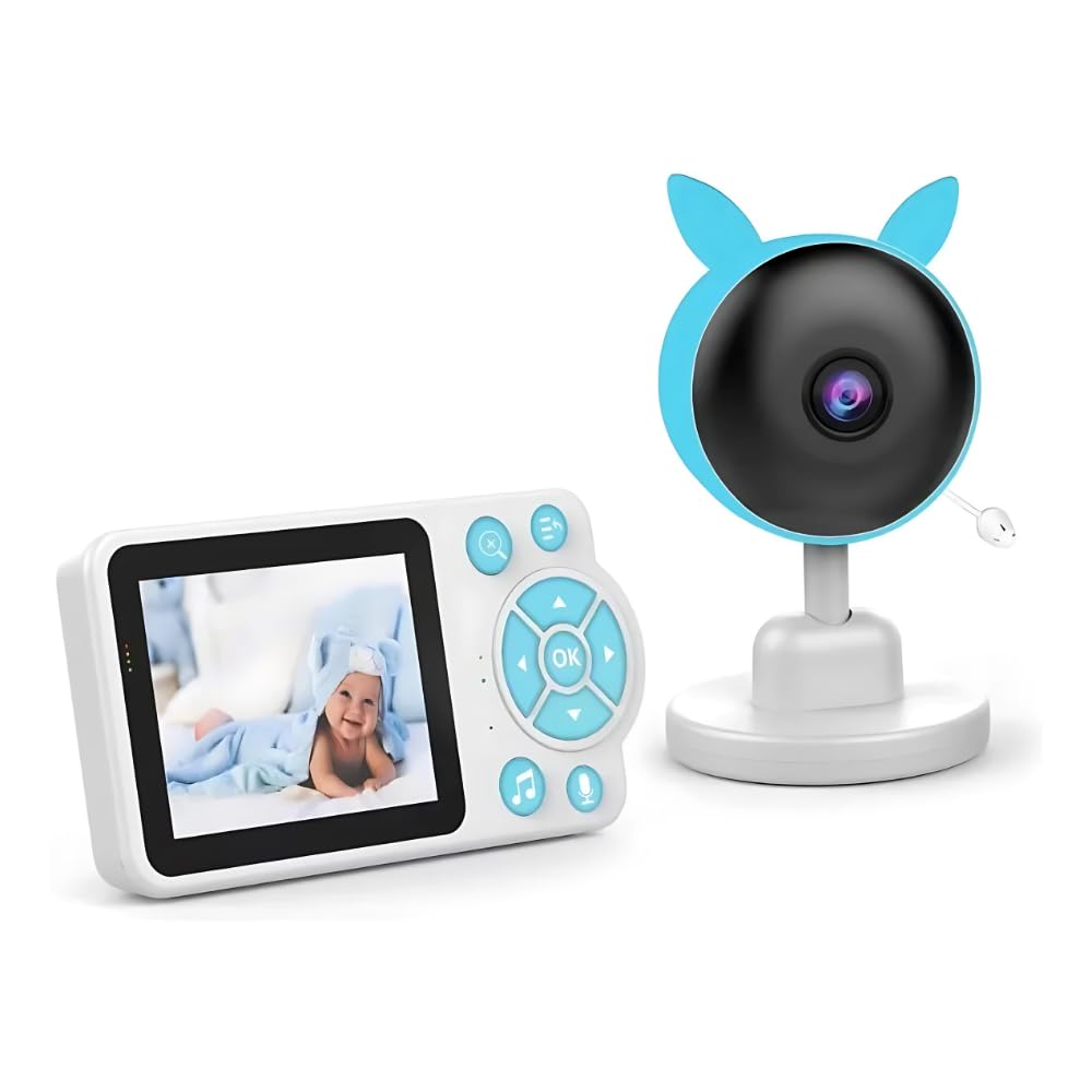Babá Eletrônica com Tela LCD 2,8 Polegadas, Câmera 720P, Monitor de Temperatura, Visão