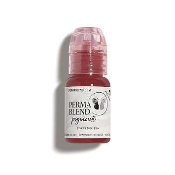 Perma Blend Sweet Melissa - Natural Medium Pink Tattoo Ink for Permanent Makeup - Lip Blush Microblading Ink to Enhance Lip Color - Lip Blushing & Lip Tattoo Supplies - Vegan 0.5 oz