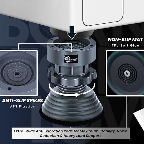 Image of ORBON Extreme Load Anti Vibration Pads for Washing Machine | Washing Machine Vibration Stopper Rubber Legs Set of 4 | Anti Skid Stand Bushes for Front Load & Top Load | Shock Absorber Foot Pads (4 Pc)