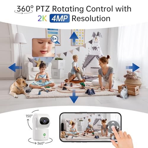 SYMYNELEC 5GHz Security Camera Indoor Y3-5GHz/2.4GHz-4MP-1PCS の商品画像 1