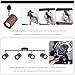 Modern 4-Light Track Lighting Kit Fixture, Adjustable Matte Black Finish and Dark Wood Lampshade Ceiling Light, Brass Swivel Item Kit, for Living Room, Kitchen, Artwork