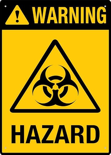 Warning Hazard [Area] Aluminum Metal Sign 8x12 inch Rust-Free Easy To Read Sturdy For Home/Farm/Yard Use