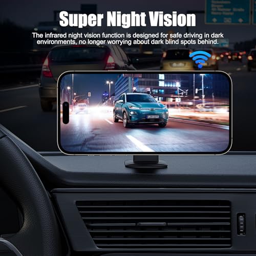 Image of Solar Wireless Car Backup Camera, Magnetic Rear View Camera, IP68 Waterproof, IR Night Vision, for Cars Trucks Trailer Camper