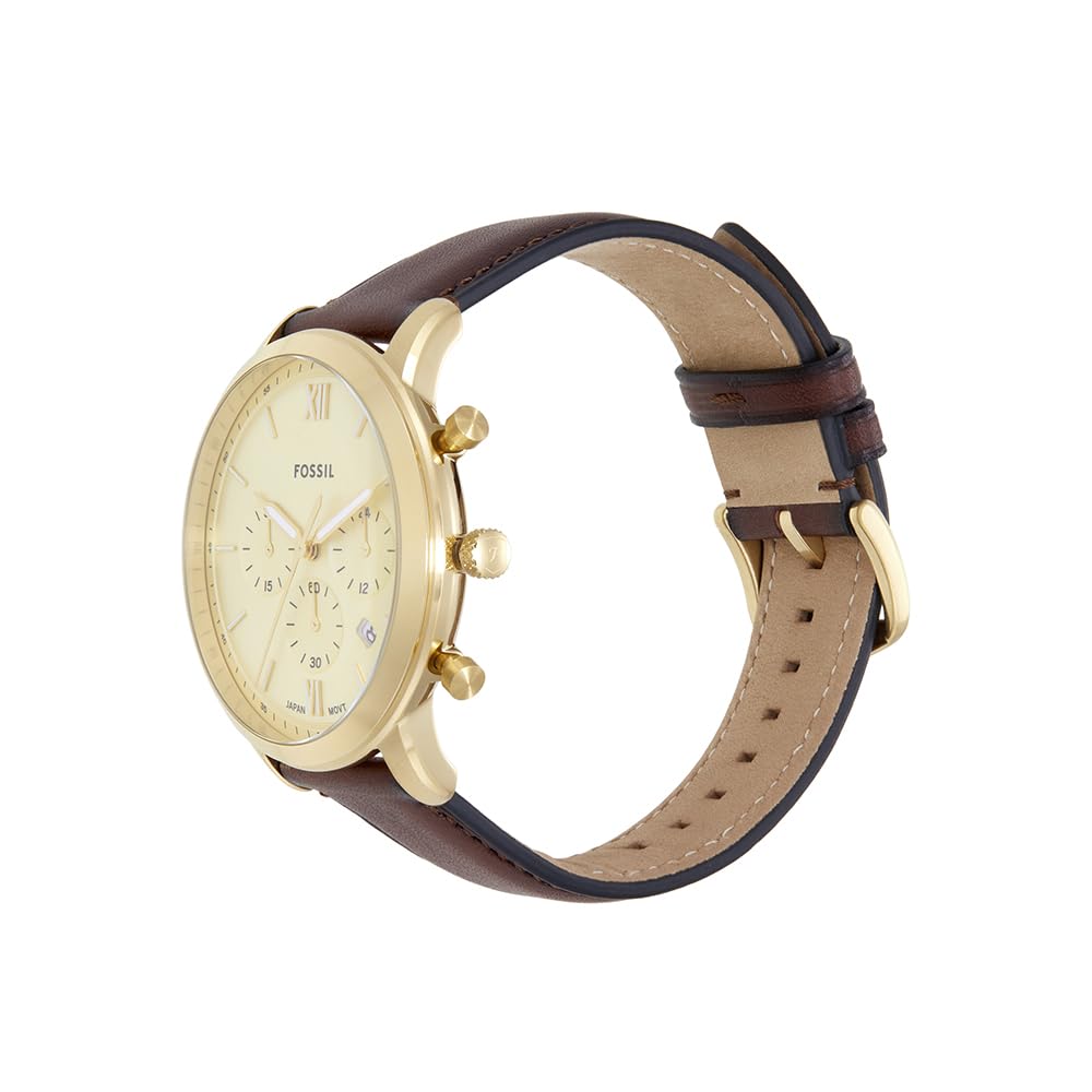 FOSSIL Neutra Uhr für Herren, Quarz-Chronographenwerk mit Lederarmband