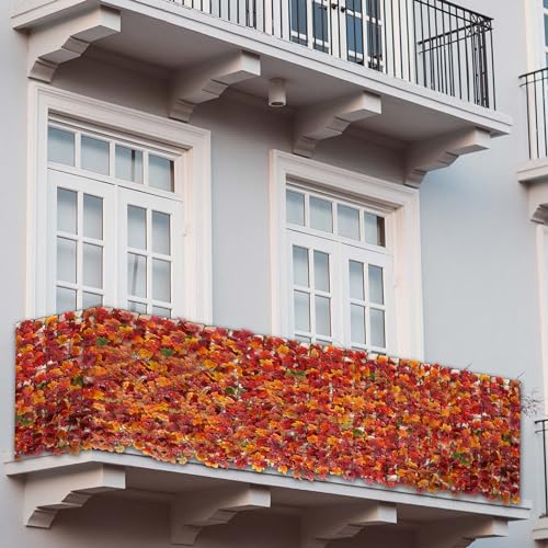 Mendler Pare-Vue de Balcon N77 500x100cm érable Rouge-Jaune