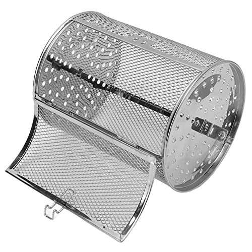 Oven Basket, Coffee Roaster Stainless Steel Rotating Grill Basket Drum Basket Kitchen Rolling Grill Basket Roast Basket 360 Degree Rotatable Baking Cage for Nuts