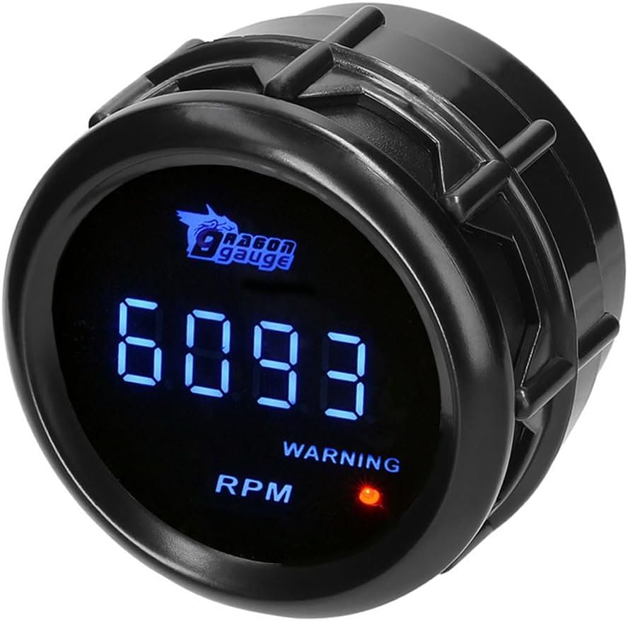 Car Voltage Gauge 2" (52mm) Voltmeter Display 8-18V Voltage Meter Blue Light Digital Display Voltage Meter Volt Gauge Voltage Meter Smoke Lens,Blau Tacho