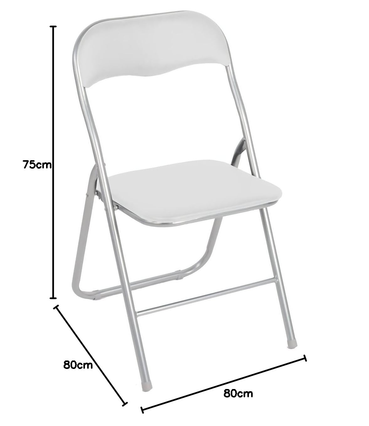 Media Wave Store Ensemble de Six chaises Pliantes, Couleur Blanche, Mesures 43 x 47 x 78 cm