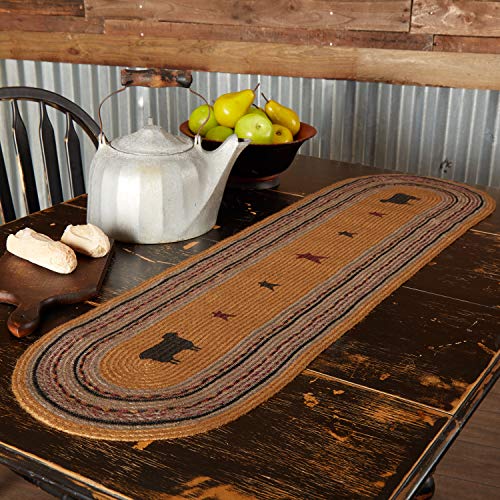 VHC-Brands-Primitive-Tabletop-Kitchen-Heritage-Farms-Sheep-Oval-Jute-Runner-13x48-Mustard-Tan-Yellow VHC Brands Primitive Tabletop Kitchen Heritage Farms Sheep Oval Jute Runner 13×48 Mustard Tan Yellow