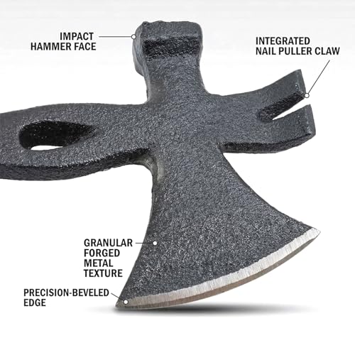 Image of Oblivion Multi Tool All in One - Multiuse Axe 3 in 1 Tool with Nail Puller & Hammer, Survival Hatchet for Garden, Wood Cutting, Camping & Outdoor Use, Durable Steel Head with Strong Grip (Pack of 1)